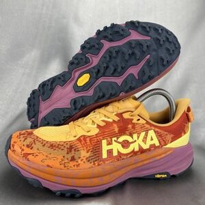 Hoka Speedgoat 6 Trail Running Shoes Women's 8 B Orange 1147811-SRBT Sample Pair